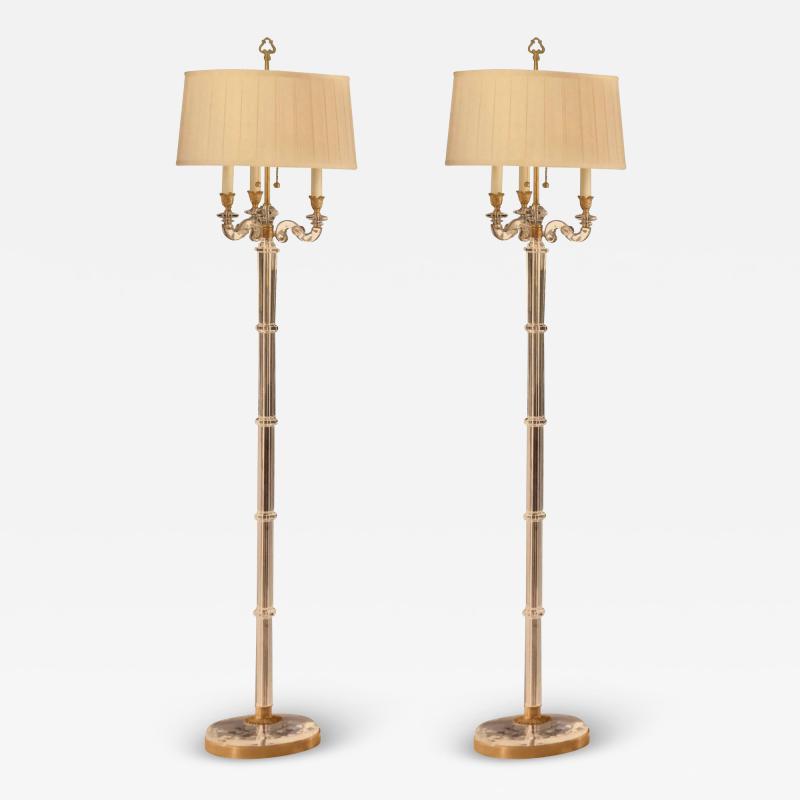  Maison Bagu s Italian Modern Neoclassical Style Crystal Brass Floor Lamp Maison Bagu s Pair