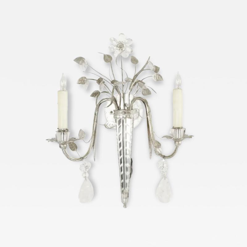  Maison Bagu s Louis XV Style Maison Bagues Rock Crystal Two Light Wall Sconce