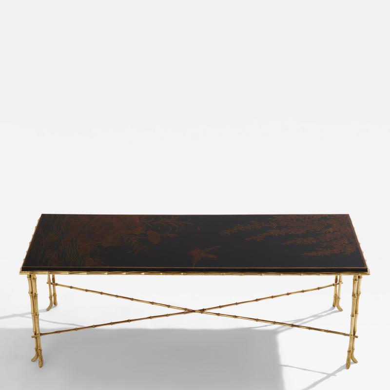  Maison Bagu s Maison Bagu s bamboo brass Chinese lacquered coffee table 1950s