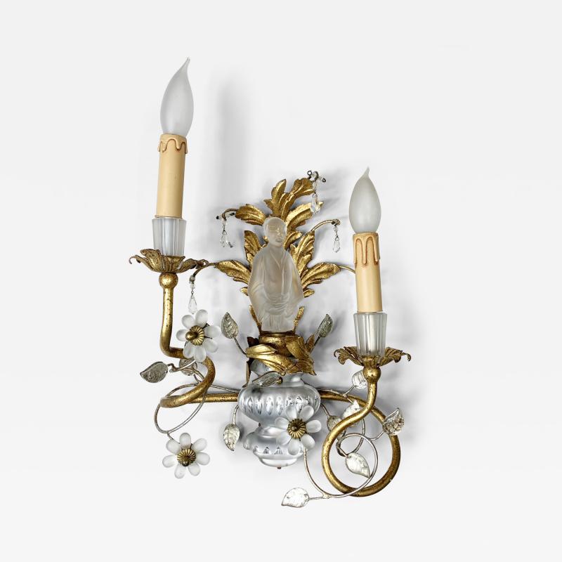  Maison Bagu s Maison Bague s Chinoiserie Wall Sconce 1950 s France