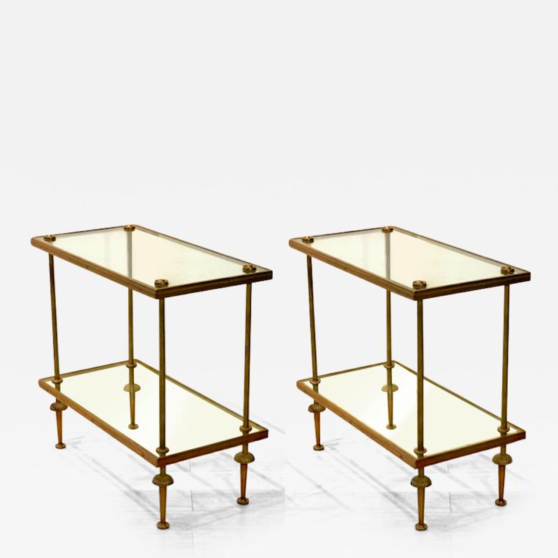  Maison Bagu s Maison Bagues 2 tiers gold bronze and glass coffee or side tables