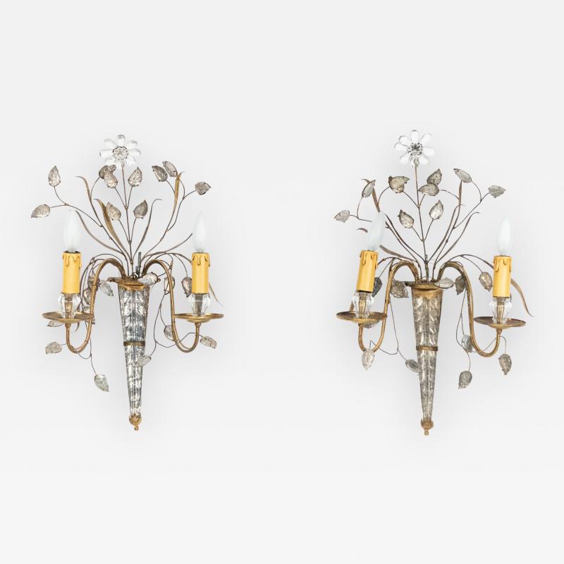  Maison Bagu s Maison Bagues French Mid Century Gilt Branch Wall Sconces