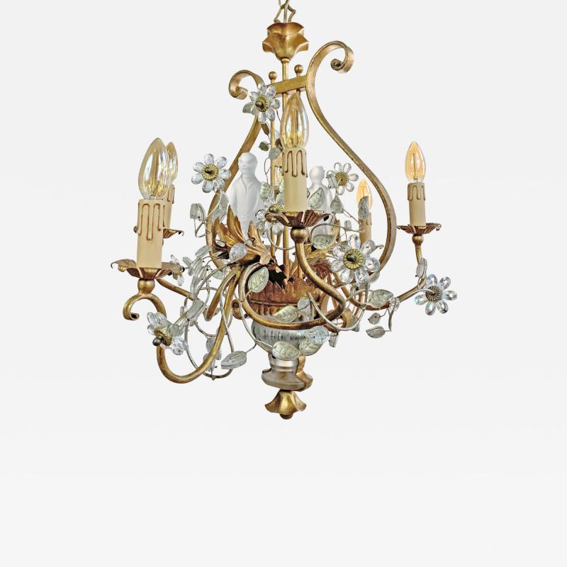  Maison Bagu s Maison Bagues Gilt Crystal Chinoiserie Chandelier