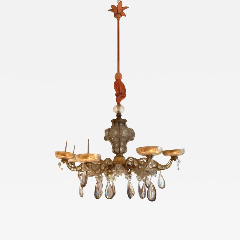  Maison Bagu s Maison Bagues rarest superb early baroque gold leaf wrought iron chandelier