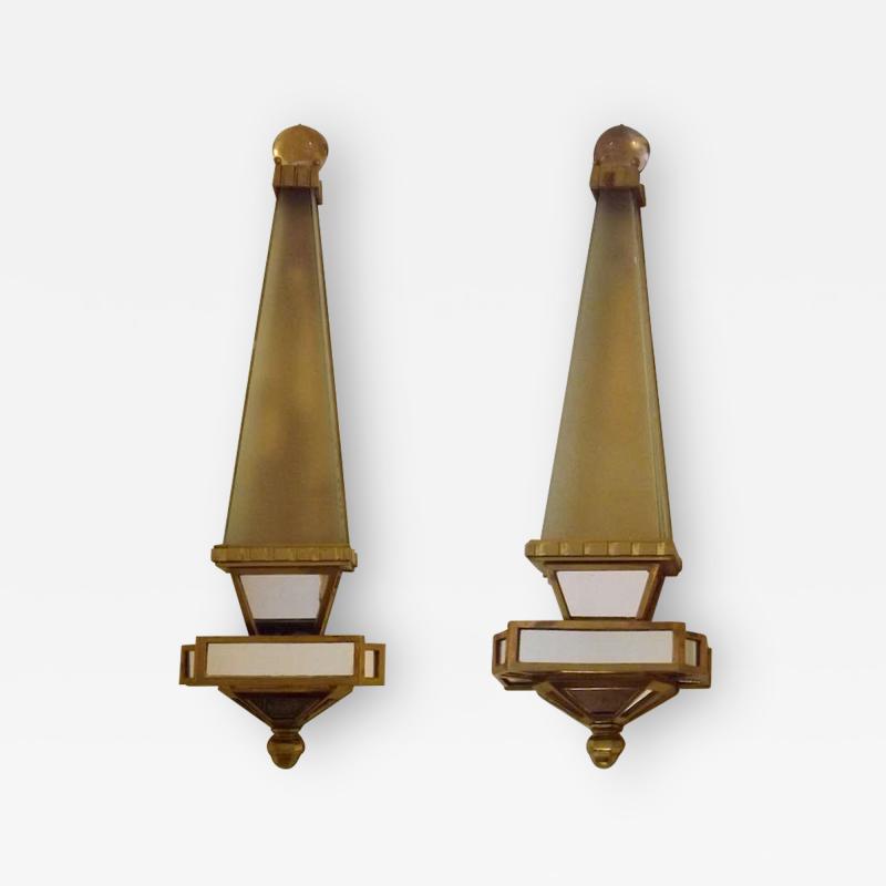  Maison Bagu s Obelisk Sconces in Bronze