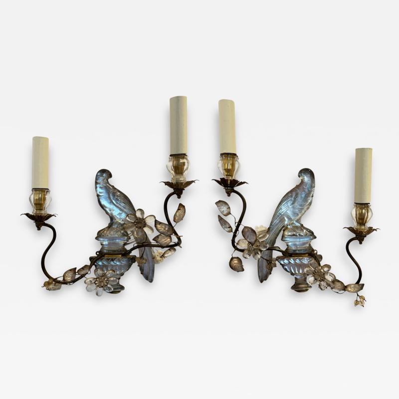  Maison Bagu s Pair of Maison Bagu s Parrot and Urn Wall Sconces Two pairs available