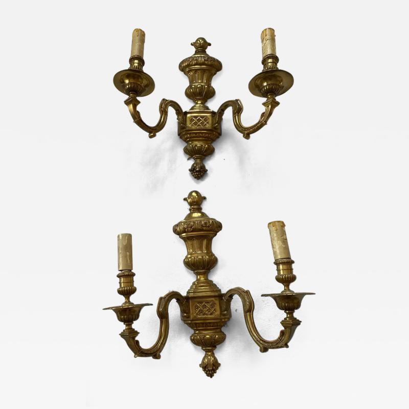  Maison Bagu s Series 6 Wall Lights in Gilt Bronze Style of Lxvi Maison Bagu s Label 1970 80