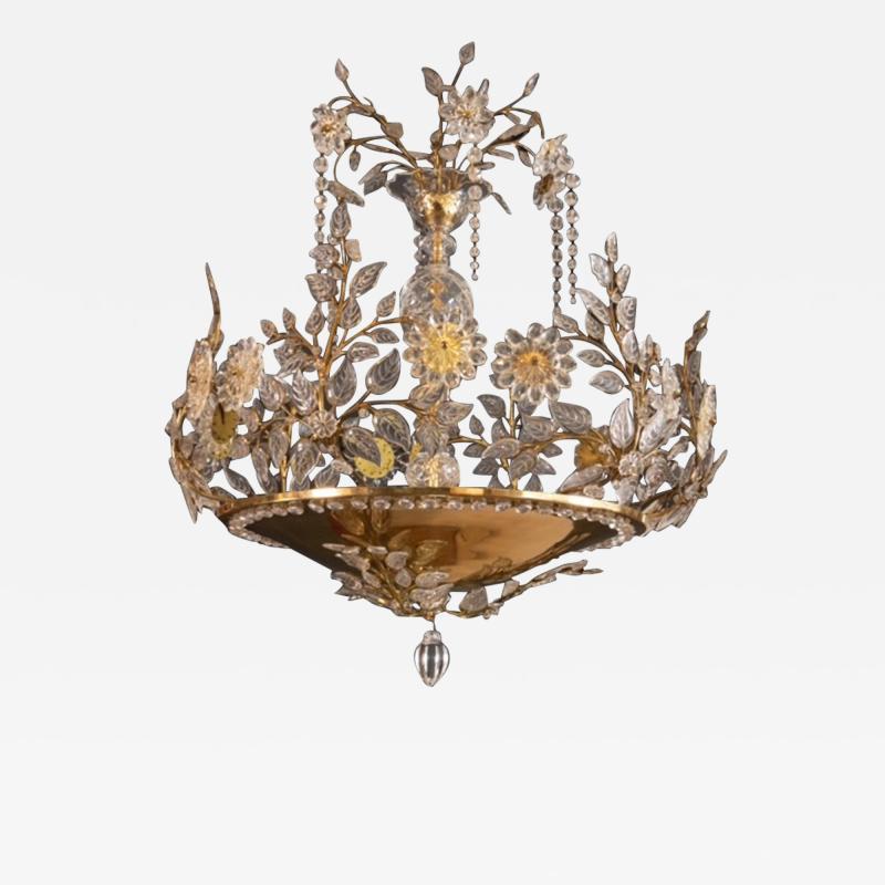  Maison Bagu s stunning French Maison Bagues crystal floral and foliate 5 light chandelier