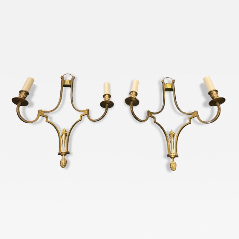  Maison Charles et Fils 1970s Bronze sconces by Maison Charles
