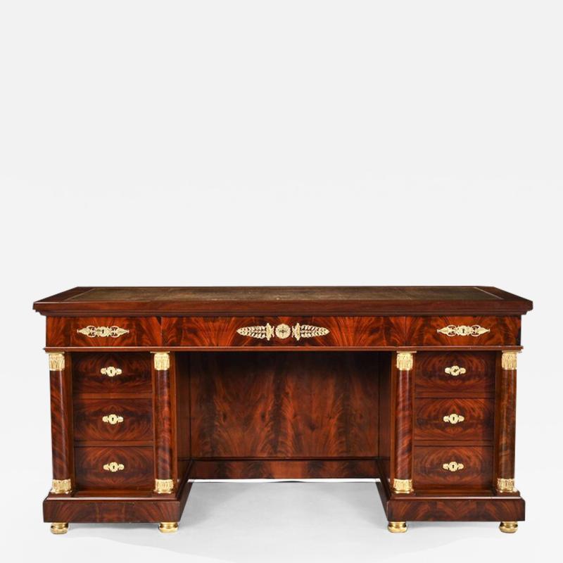  Maison Krieger FINE FRENCH SECOND EMPIRE GILT BRONZE MOUNTED MAHOGANY LIBRARY DESK KRIEGER