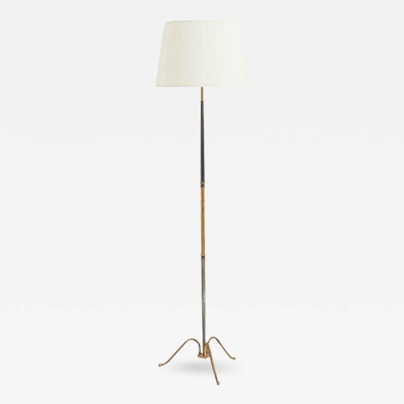  Maison Lunel Brass and Gunmetal Floor Lamp by Maison Lunel