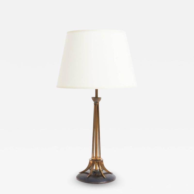  Maison Lunel Brass and Gunmetal Table Lamp by Maison Lunel