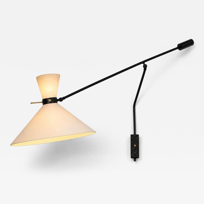  Maison Lunel Large adjustable swing arm wall sconce Editions Maison Lunel Paris circa 1960