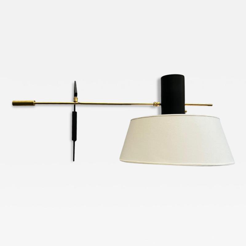  Maison Lunel Large pendulum wall lamp with inverted shade Maison Lunel France circa 1960