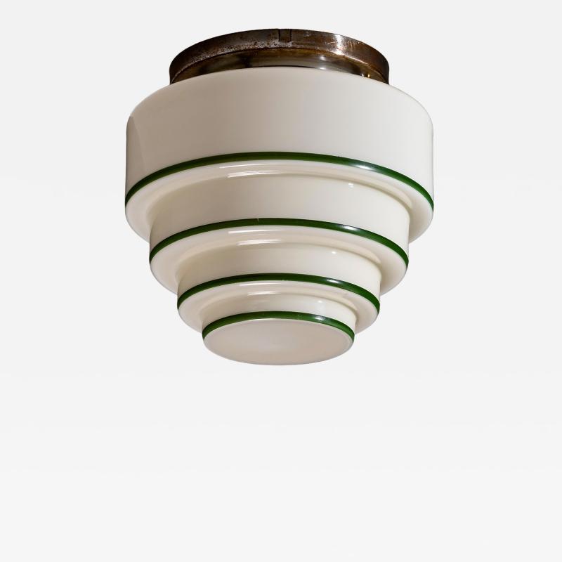  Malm metallvarufabrik AB Art Deco glass ceiling lamp