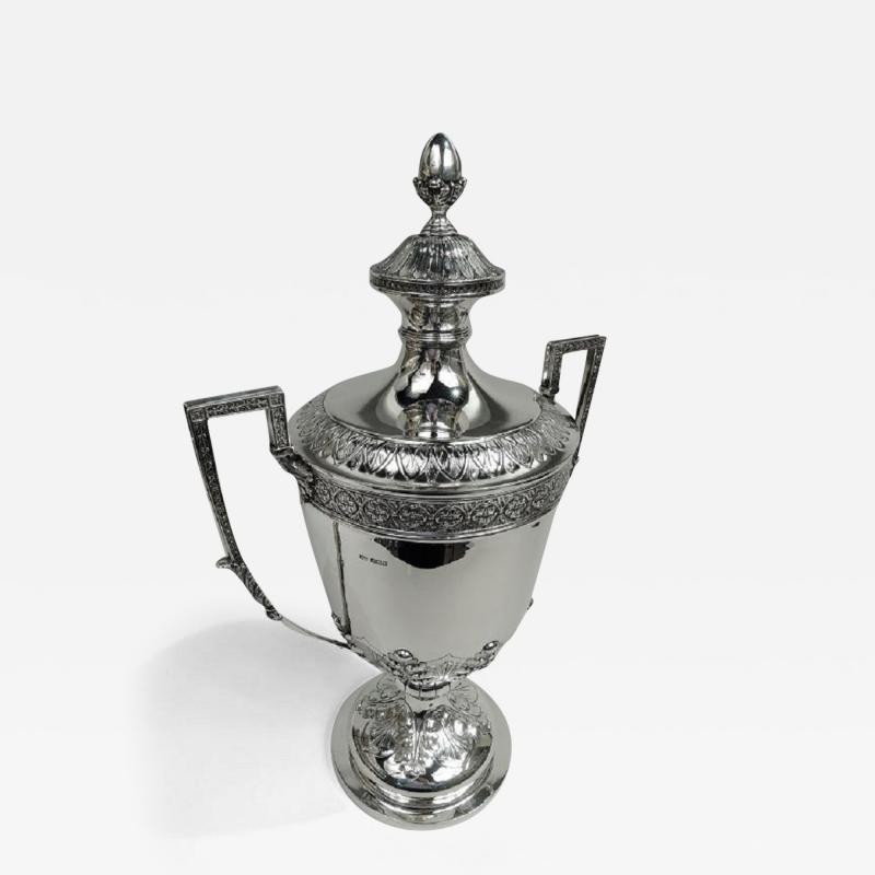  Mappin Webb Very Large Market Fresh English Sterling Silver Covered Urn 1917