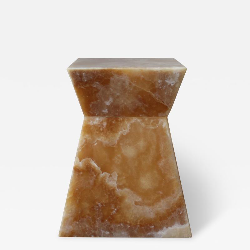  Marbera Aria Honey Onyx Side Table