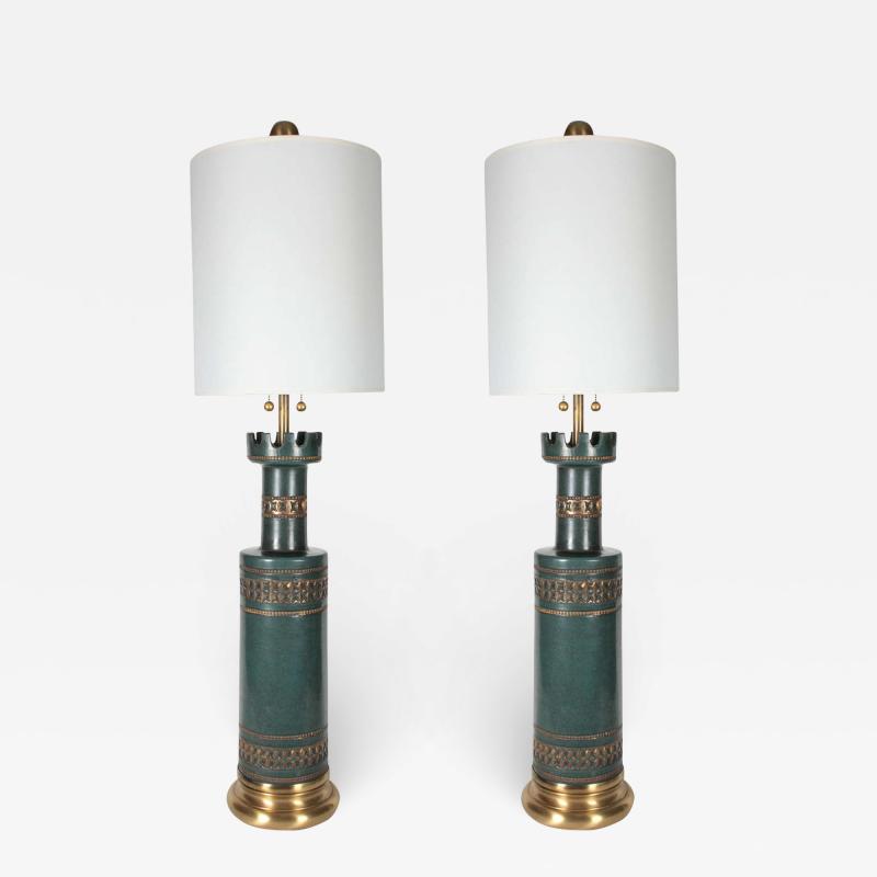  Marbro Lamp Company Marbro Jade Green Ceramic Lamps