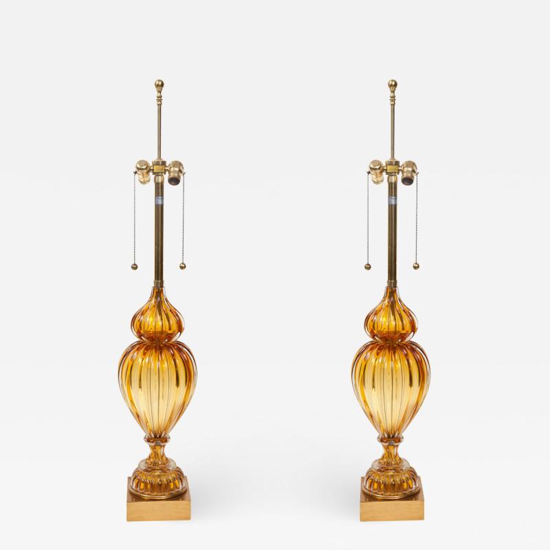  Marbro Lamp Company Pair of Murano Glass Lamps by Marbro