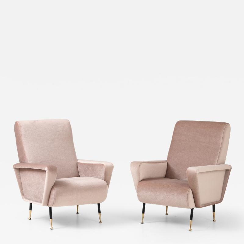  Marco Zanuso Style 1960s Marco Zanuso Style Italian Lounge Chairs In Mohair Fabric