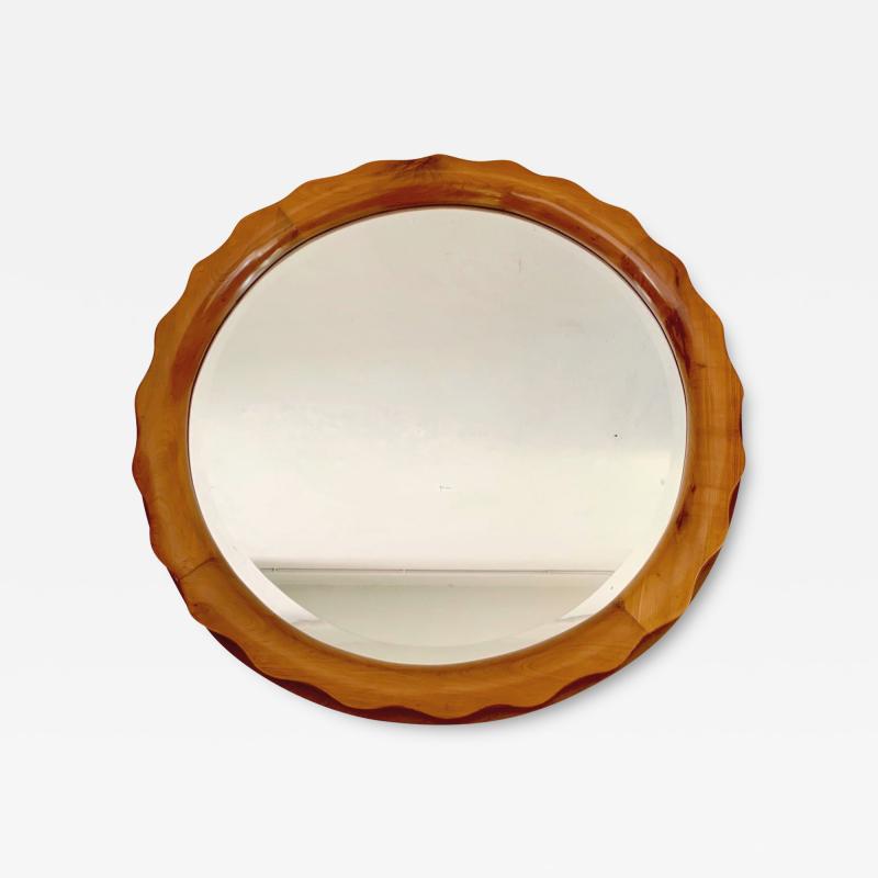  Marelli Cant Round Mirror in Cherry Wood