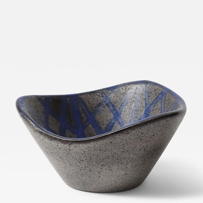 Mari Simmulson Glazed Ceramic Bowl with Tessellated Pattern by Mari Simmulson for Upsala Ekeby