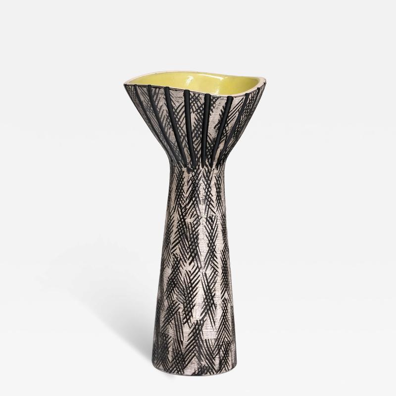  Mari Simmulson Mari Simmulson Calypso Relief Earthenware Vase Upsala Ekeby Sweden 1950s