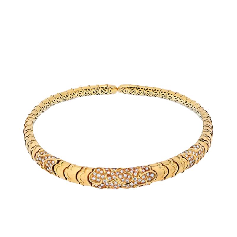  Marina B MARINA B 18K YELLOW GOLD 4 50 CARAT DIAMOND CHOKER NECKLACE