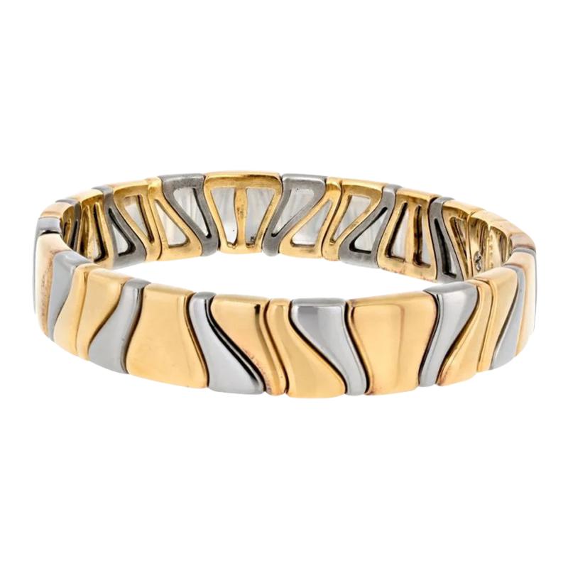  Marina B MARINA B 1987 TWO TONE CUFF BANGLE BRACELET