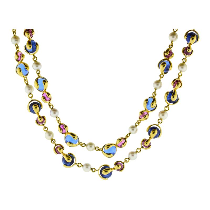  Marina B Marina B Cardan Blue and Pink Russian Quartz Necklace