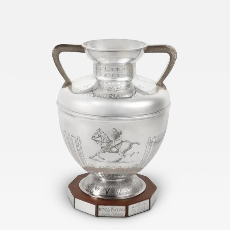 Mario Buccellati Rare One of a Kind Buccellati Sterling Silver Polo Trophy for Boca Raton Polo