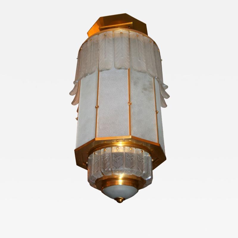  Marius Ernest Sabino An Art Deco Monumental Lantern by SABINO
