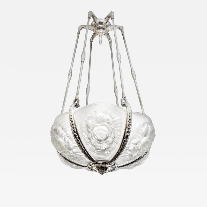  Marius Ernest Sabino French Art Deco Chandelier by Sabino