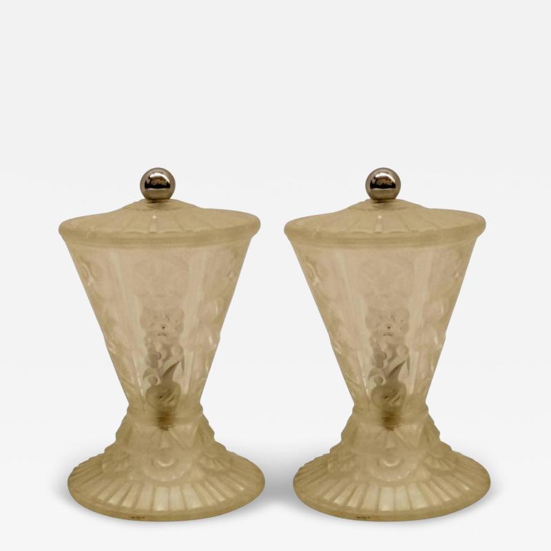  Marius Ernest Sabino Pair of French Art Deco Wall Sconces Signed by Sabino LU161923562882