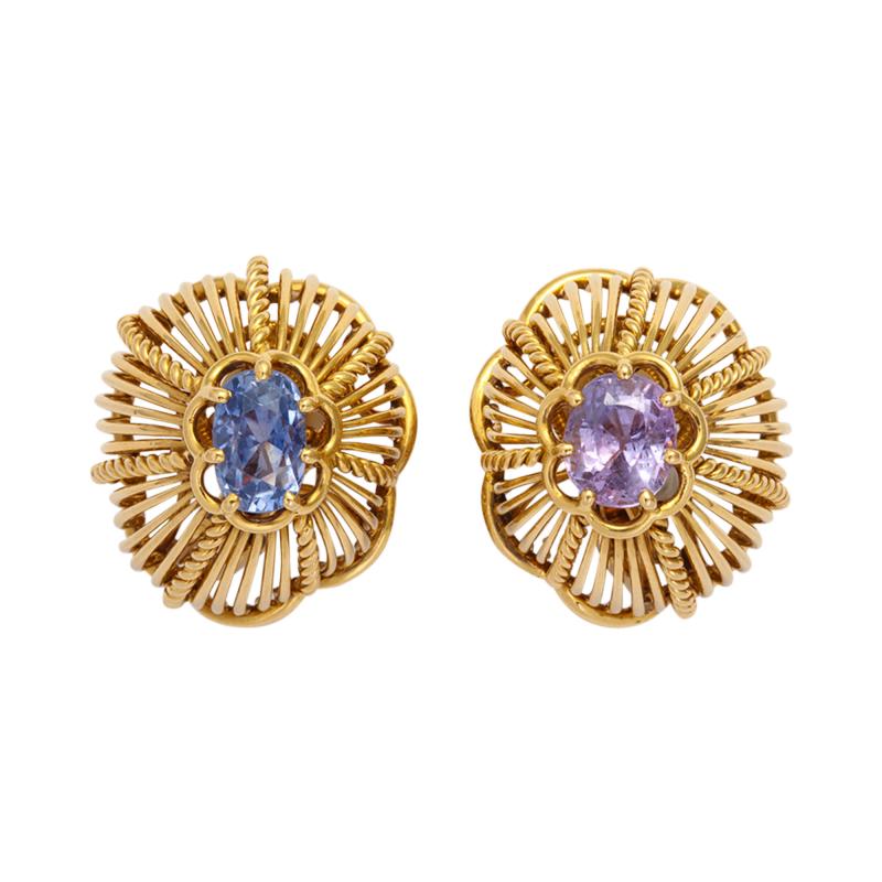  Marsh Co 18k Gold Sapphire Earclips by Marsh Co 