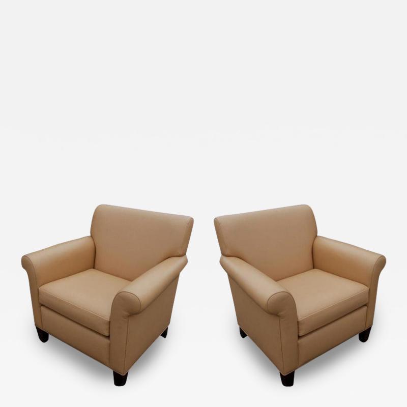  Martin Brattrud Co Pair Martin Brattrud Leather Collection Lounge Chairs