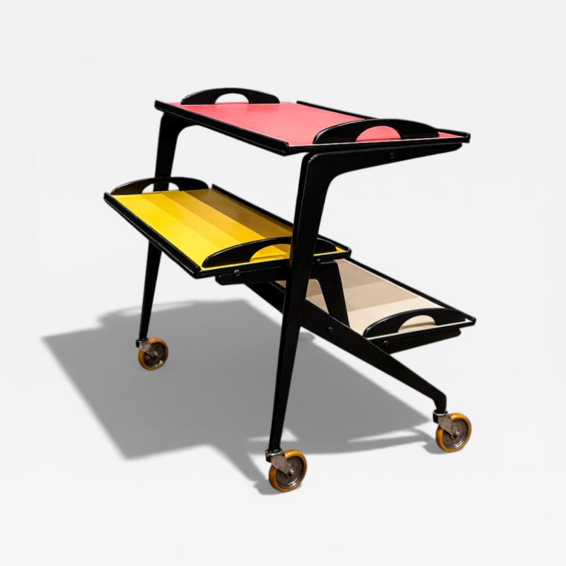  Martin Eisler Carlo Hauner Bar Cart in Hardwood by Carlo Hauner Martin Eisler for Moveis Artesanal