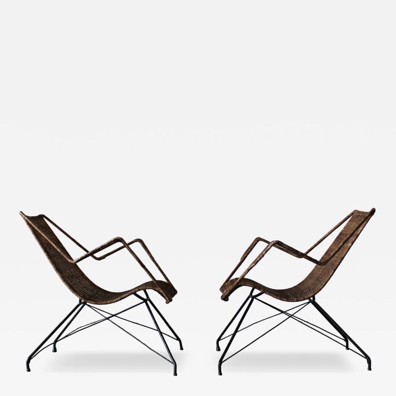  Martin Eisler Carlo Hauner Rattan Armchairs by Martin Eisler and Carlo Hauner for Forma 1950