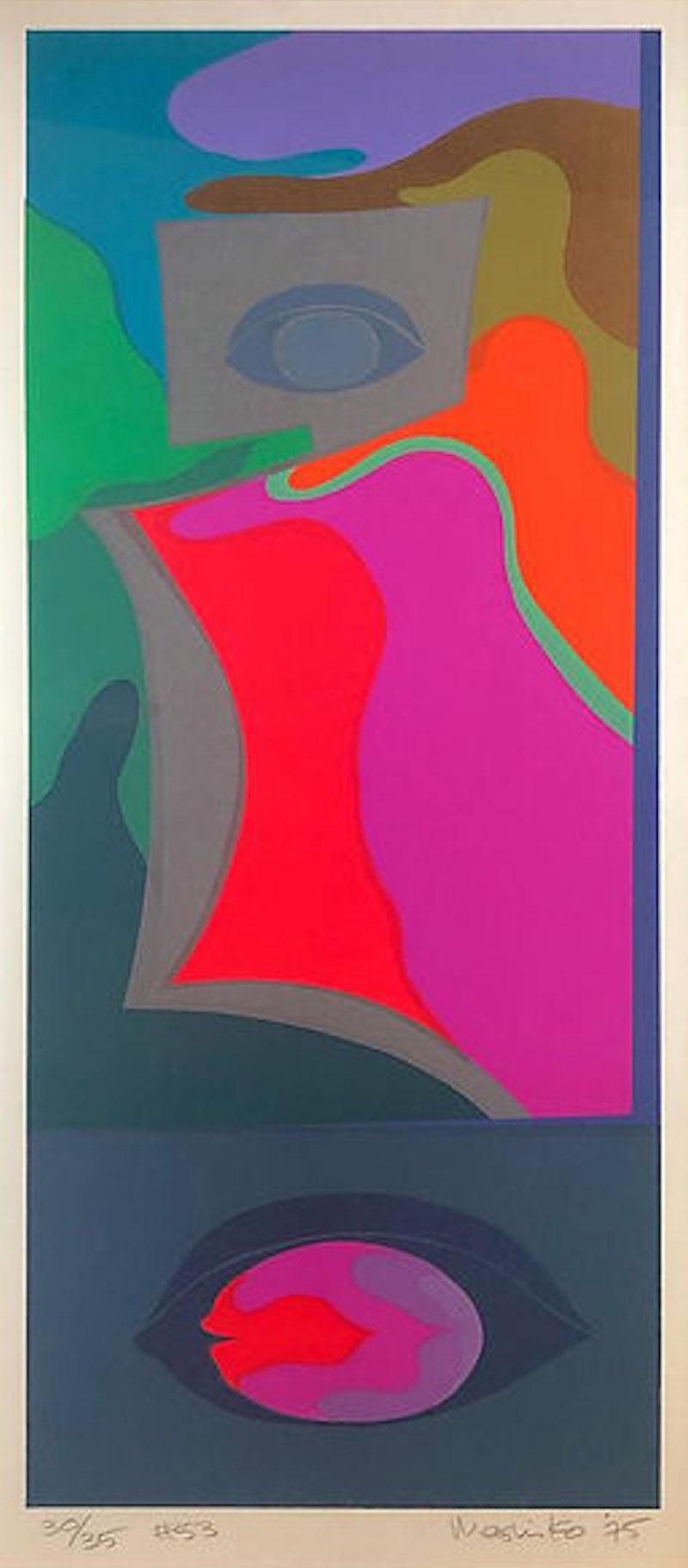  Mashiko Japanese Abstract Expressionist Serigraphs Signed Numbered Mashiko