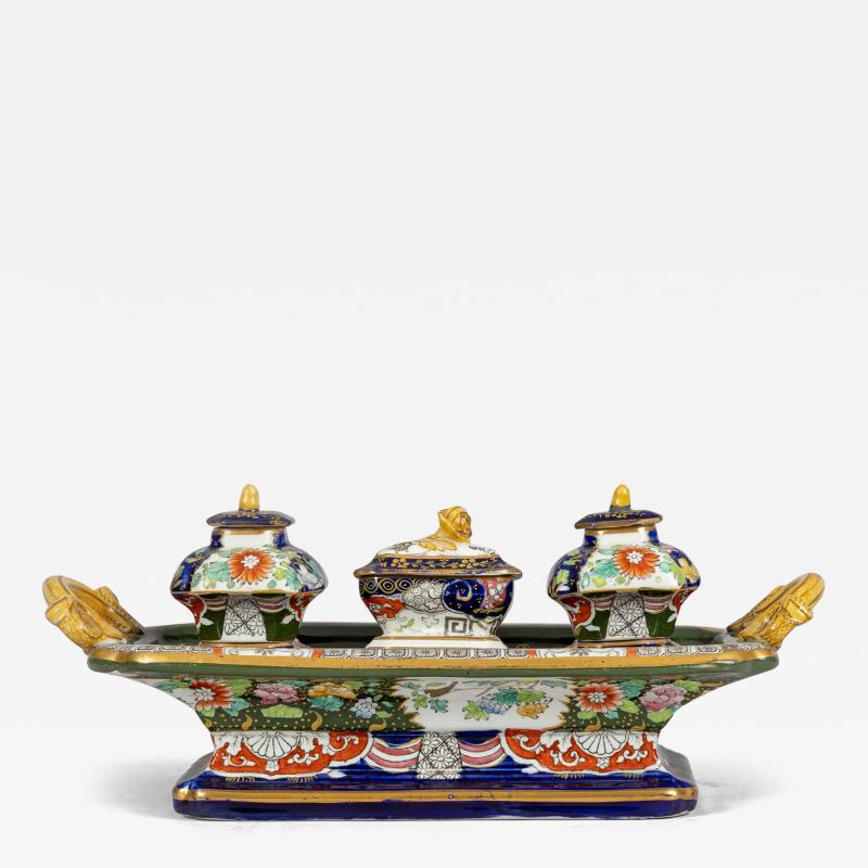  Mason s Masons Ironstone China Inkstand Circa 1830