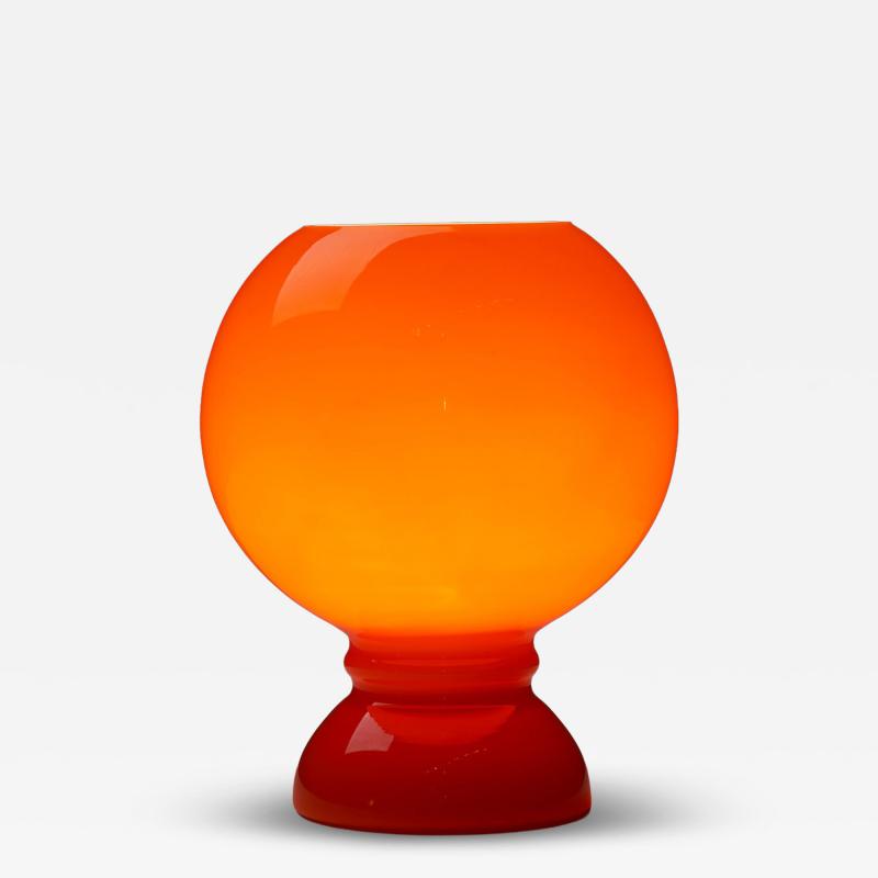  Massive Lighting Space Age Orange Glass Table Lamp by Massive 1980s