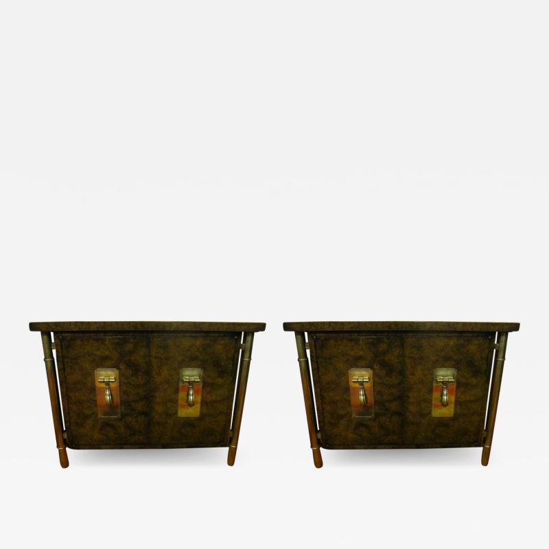  Mastercraft Fantastic Pair Of Burled Mastercraft Night Stand Mid century Modern