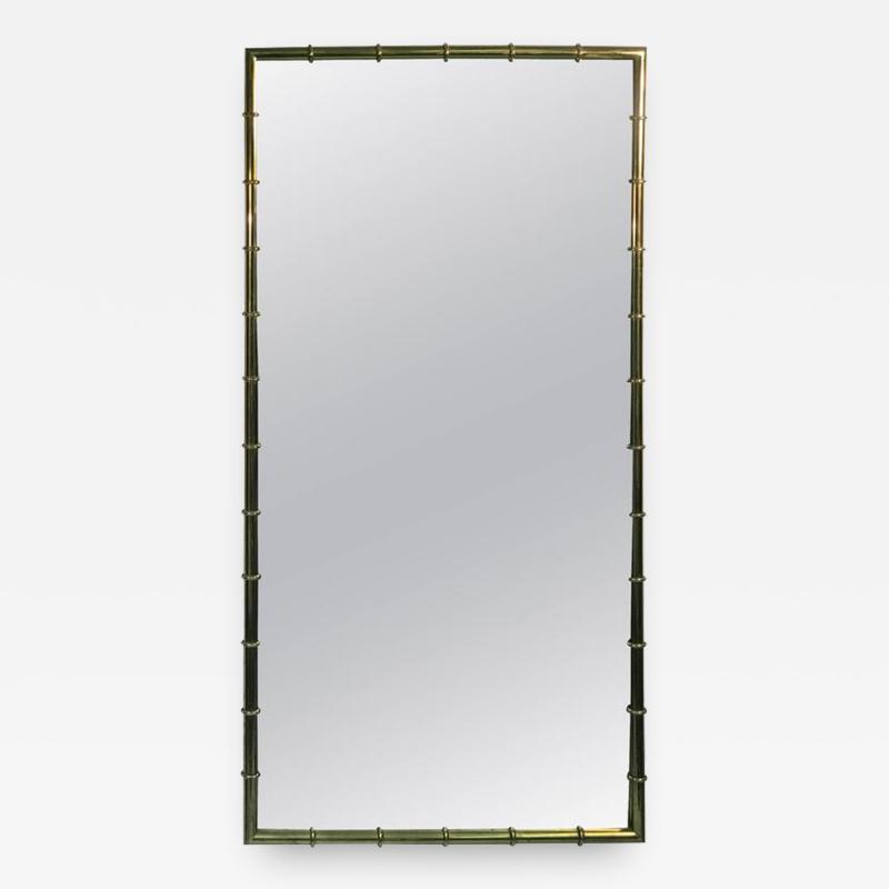  Mastercraft Magnificent Faux Bamboo Brass Wall Mirror by Mastercraft