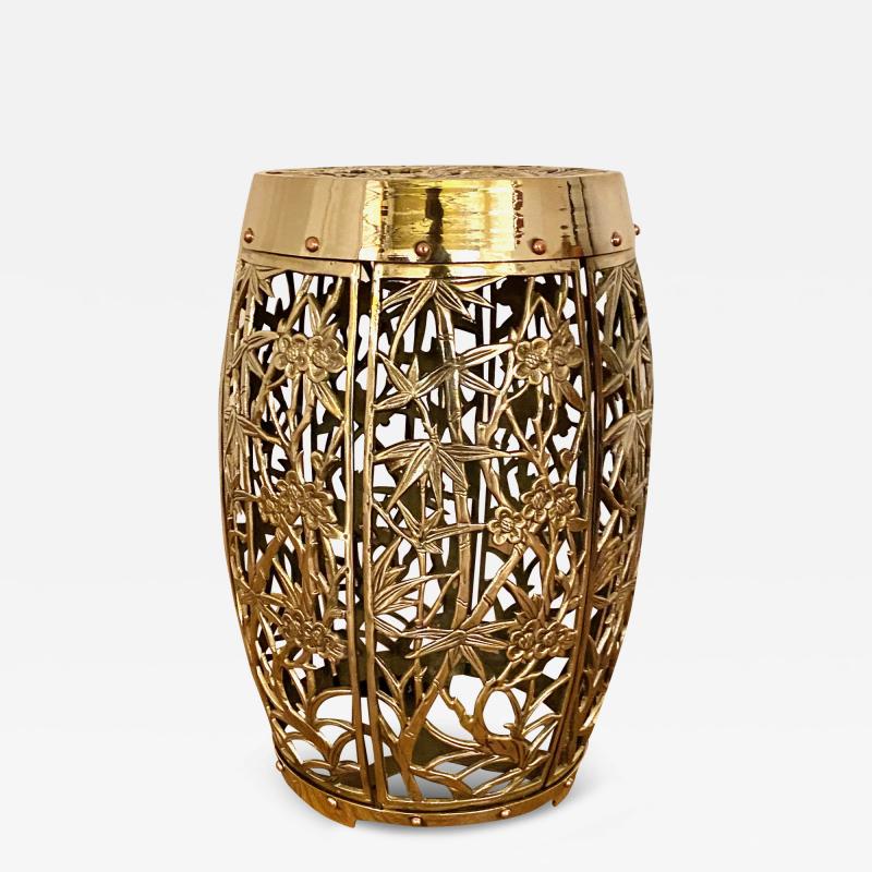  Mastercraft Mastercraft Brass Chinoiserie Garden Stool