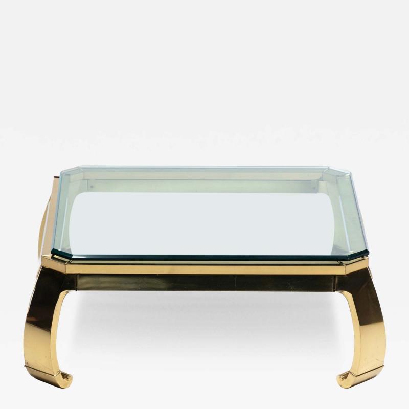  Mastercraft Mastercraft Brass and Glass Ming Coffee Table c 1970s