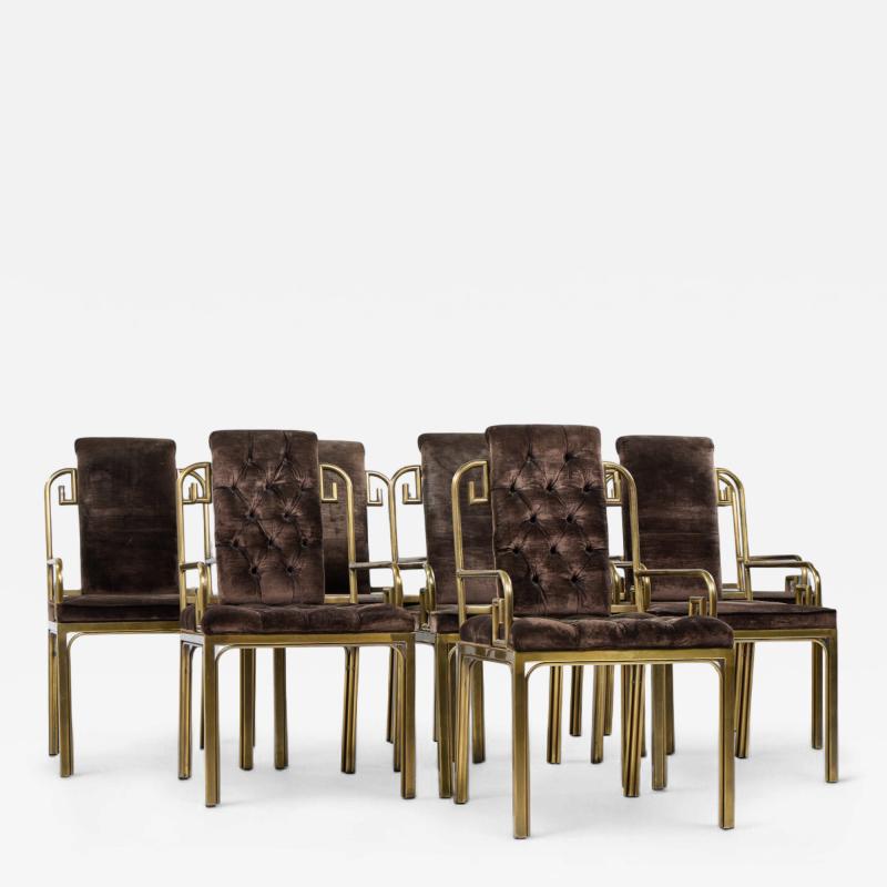  Mastercraft Mastercraft Mid Century Brass Greek Key Dining Chairs Set of 8