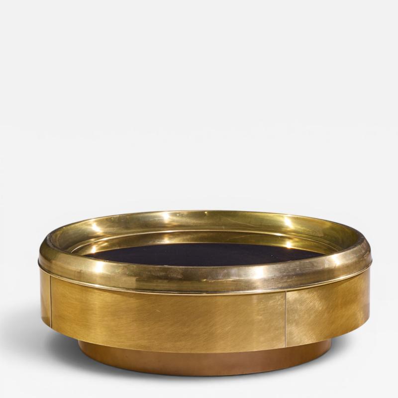  Mastercraft Mastercraft Mid Century Brass and Mirrored Round Coffee Table