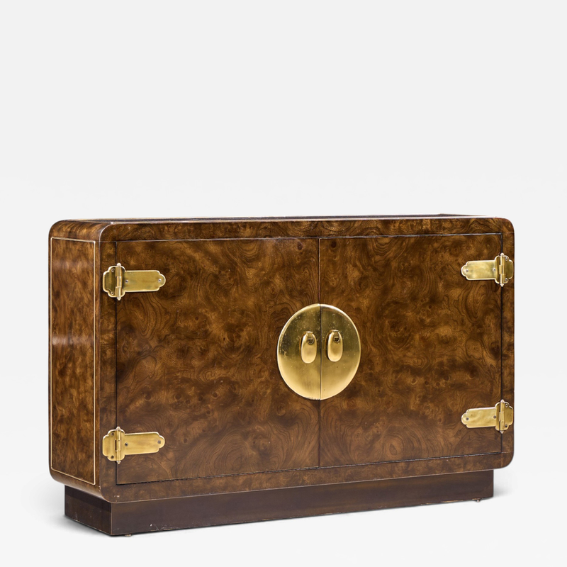  Mastercraft Mastercraft Mid Century Burlwood and Brass Credenza