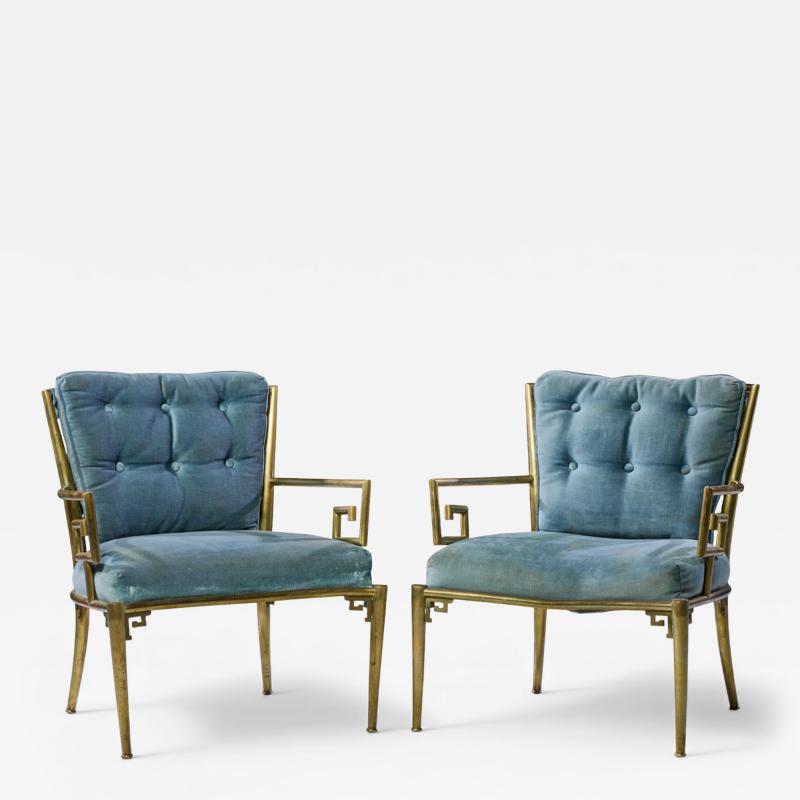  Mastercraft Mastercraft Mid Century Greek Key Chairs Pair