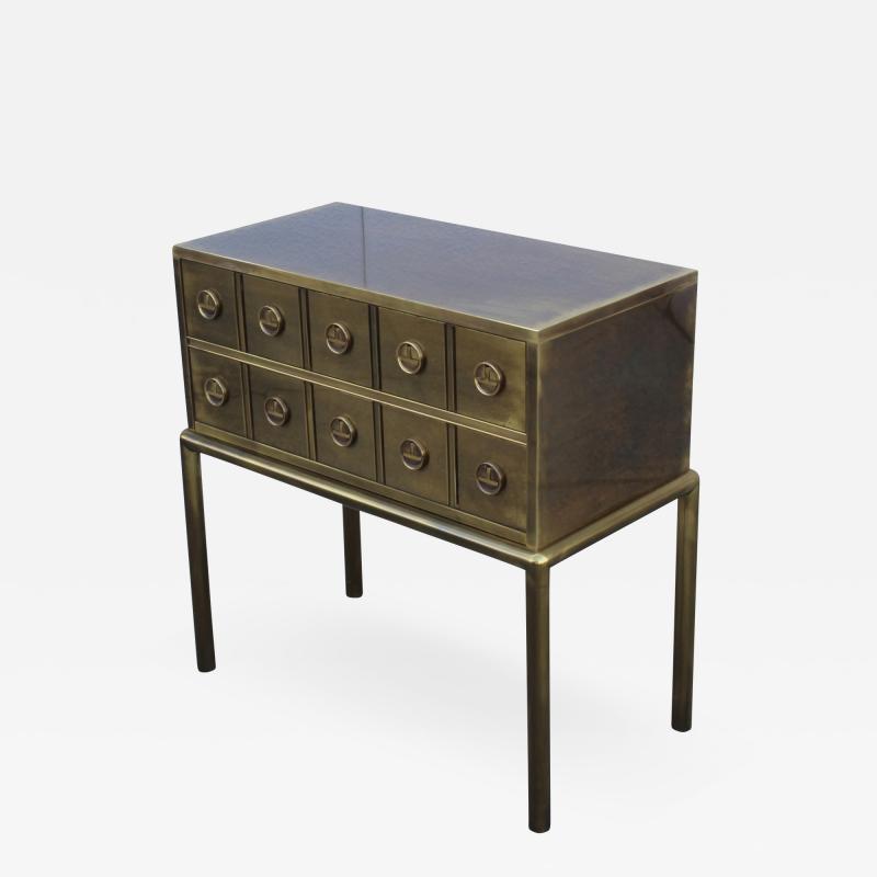  Mastercraft Mastercraft Two Drawer Brass Cabinet